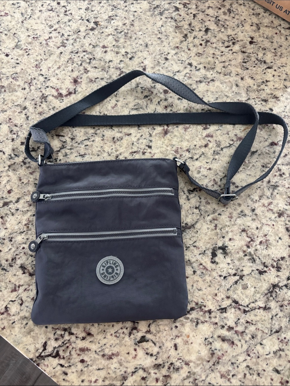 Kipling Keiko Foggy Grey Crossbody 8 x 9 inches adjustable strap